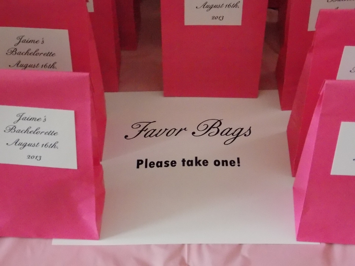 Favor Bag Sign