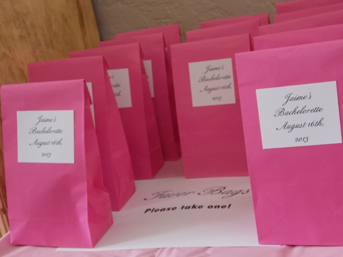 Favor Bags at The Bachelorette Party