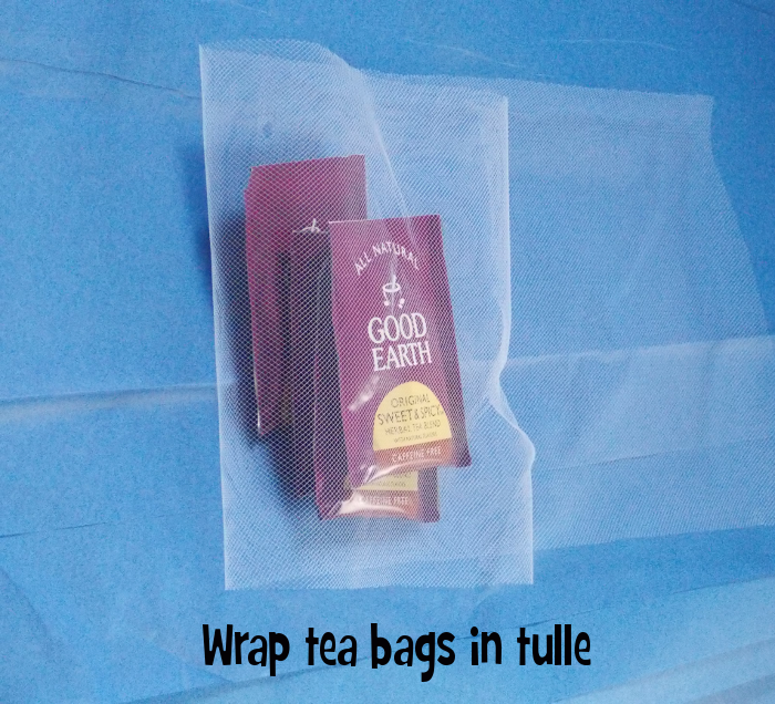 Step 1: Wrap Tea Bags in Tulle